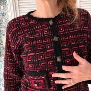 Icelandic Design Picasso Cardigan Sweater Wool Blend Nordic Style lined NEW